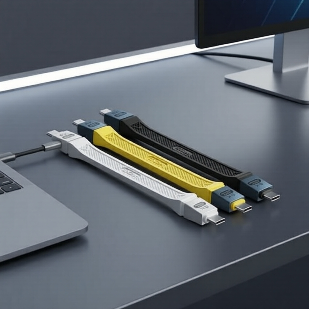 Cáp USB4 USB-C to USB-C bện, 240W, 80Gbps, hỗ trợ 240W PD, Thunderbolt 5, dùng cho MacBook Pro