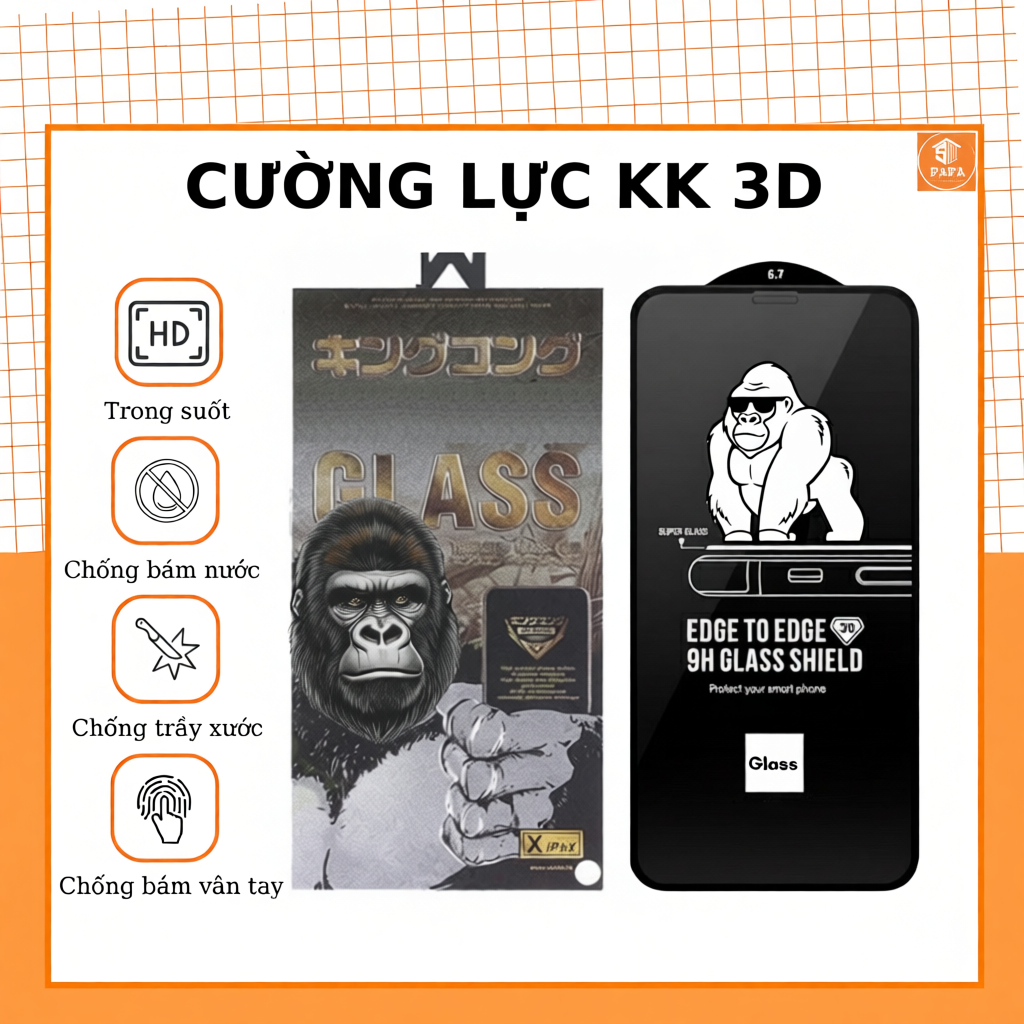 Kính Cường Lực iPhone 3D Chống Xước 9H