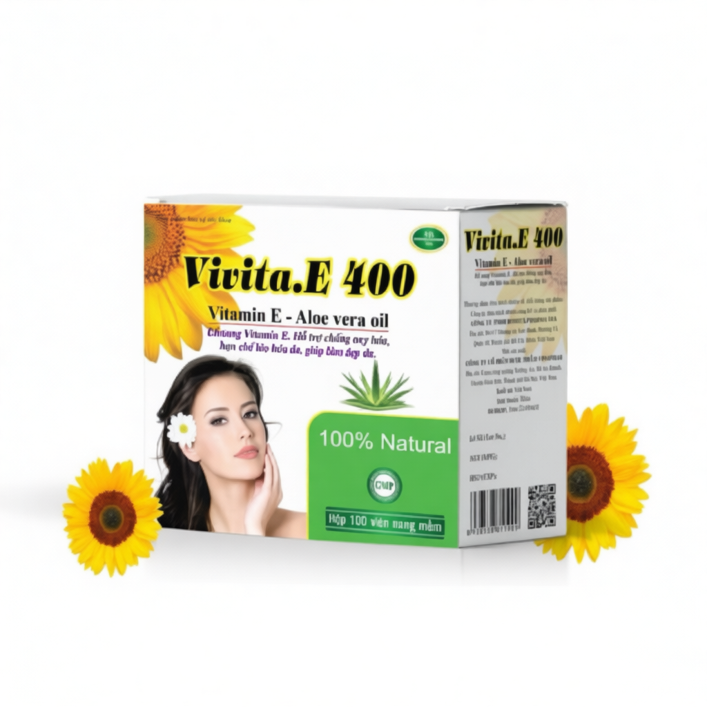 Viên uống Vitamin E 400IU Vivita.E ROXTECH giúp đẹp da, ngừa lão hóa da - 100 viên
