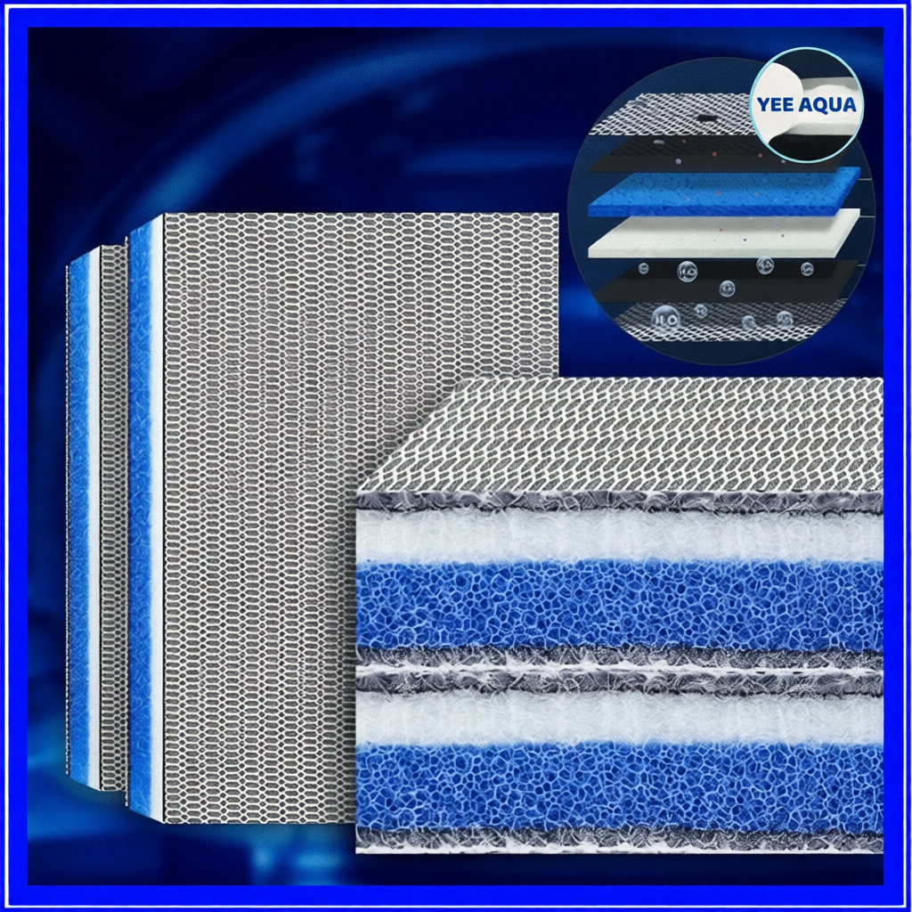 Bông Lọc Bể Cá 8D Thế Hệ Mới - Bông Lọc Nước, Lọc Thô, Lọc Bụi Mịn Bể Cá Cảnh