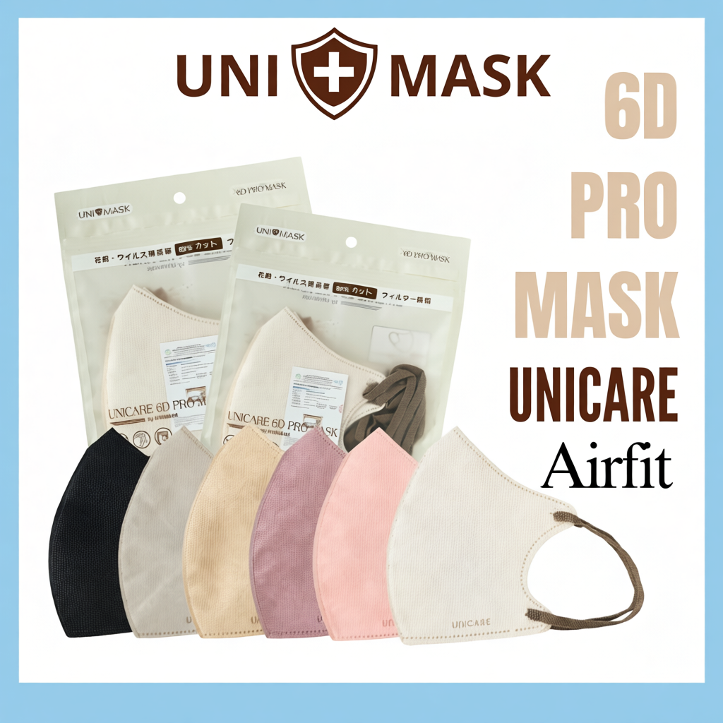 [Thùng 20/50 Cái] Khẩu trang 6D PRO MASK Airfit, khẩu trang 5D UNICARE phiên bản cao cấp chính hãng 