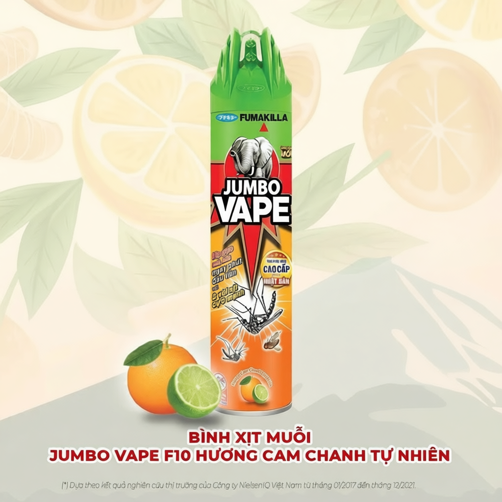 Bình Xịt Muỗi jumbo vape 600ml ( cam chanh và không mùi)