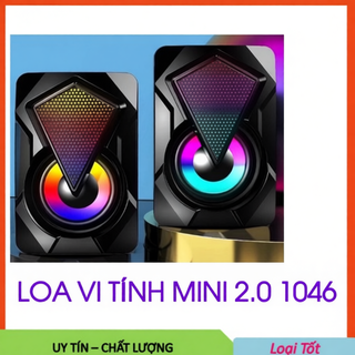 Loa Vi Tính 2.0 Mini 1046/9077 có LED RGB-Loa Để Bàn Cao Cấp - Bảo Hành 6 Tháng
