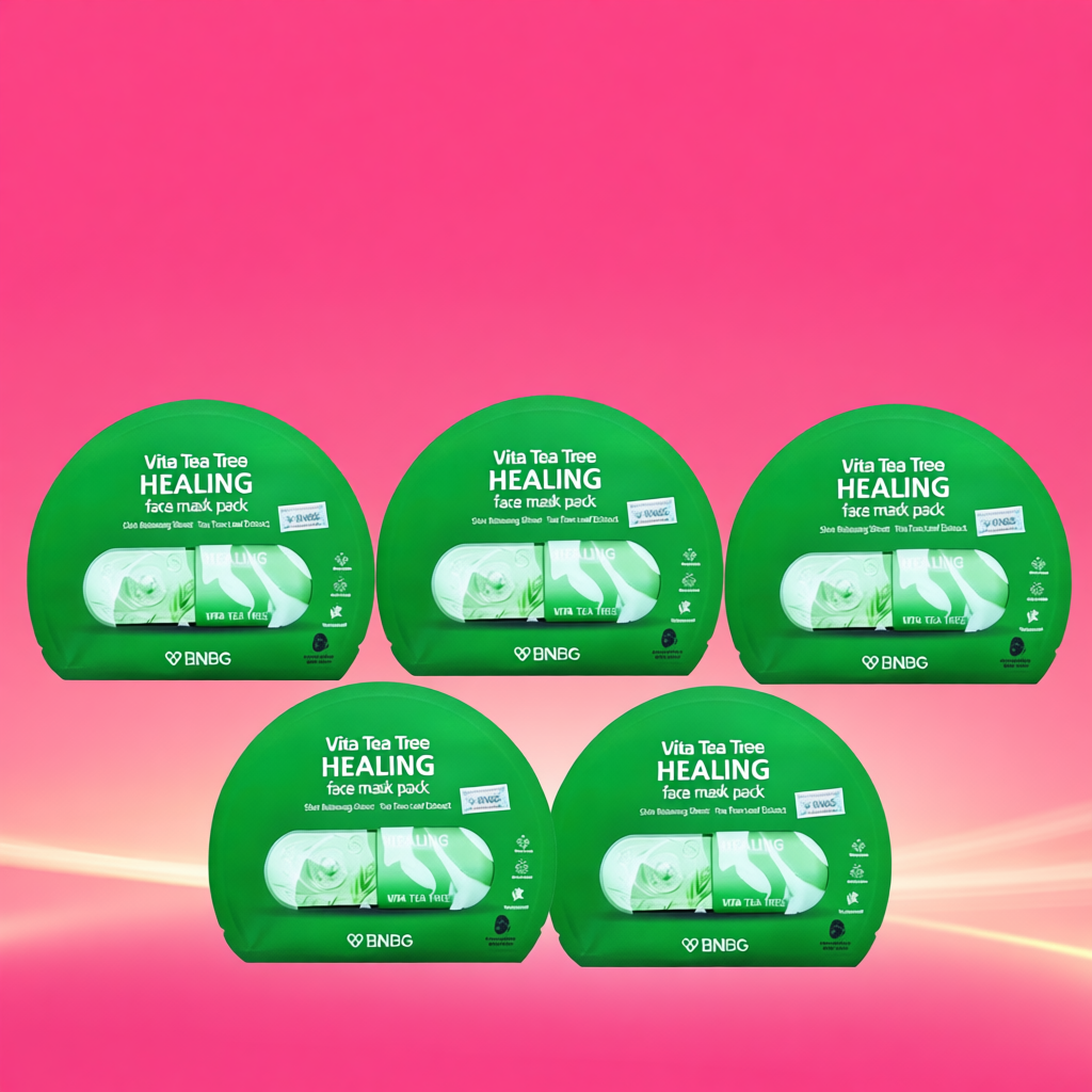 Combo 5 Mặt Nạ Tràm Trà BNBG Giảm Mụn Vita Tea Tree Healing Face Mask Pack 30mlx5