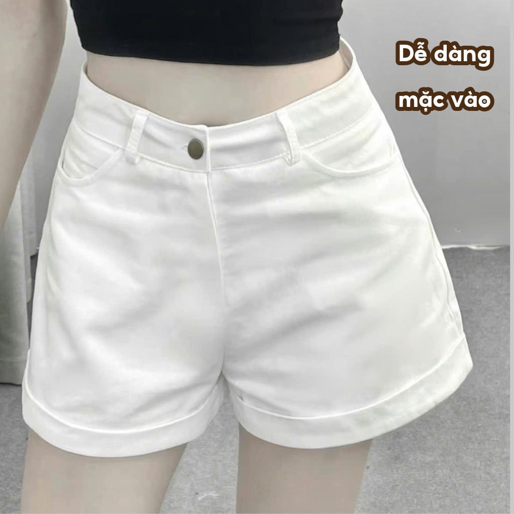 [ COMBO 2 QUẦN ] Quần Short Lật Lai Nữ Chất Kaki Mềm Mịn Lưng Cao Tôn Dáng Hai Màu Đen Trắng KK2