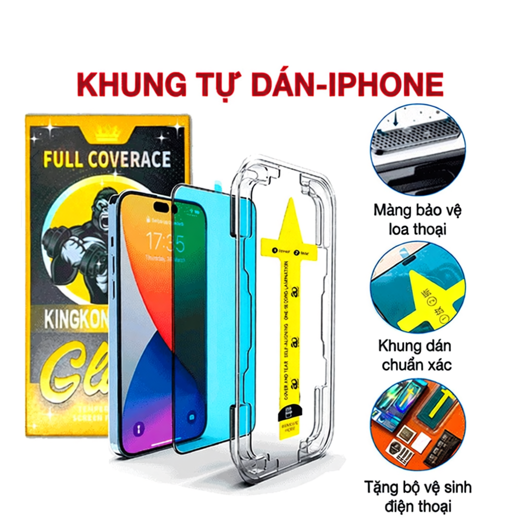 Cường lực KINGKONG iPhone tự dán