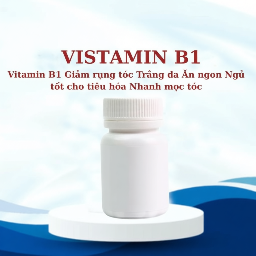 Combo Vitamin B1 Giảm rụng tóc Trắng da Ăn ngon Ngủ tốt tiêu hóa, Nhanh mọc tóc