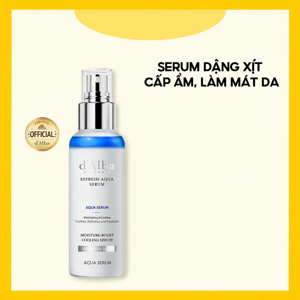 [d'Alba Official] Serum dạng xịt cấp ẩm, làm mát da d'Alba Refresh Aqua Serum 100ml