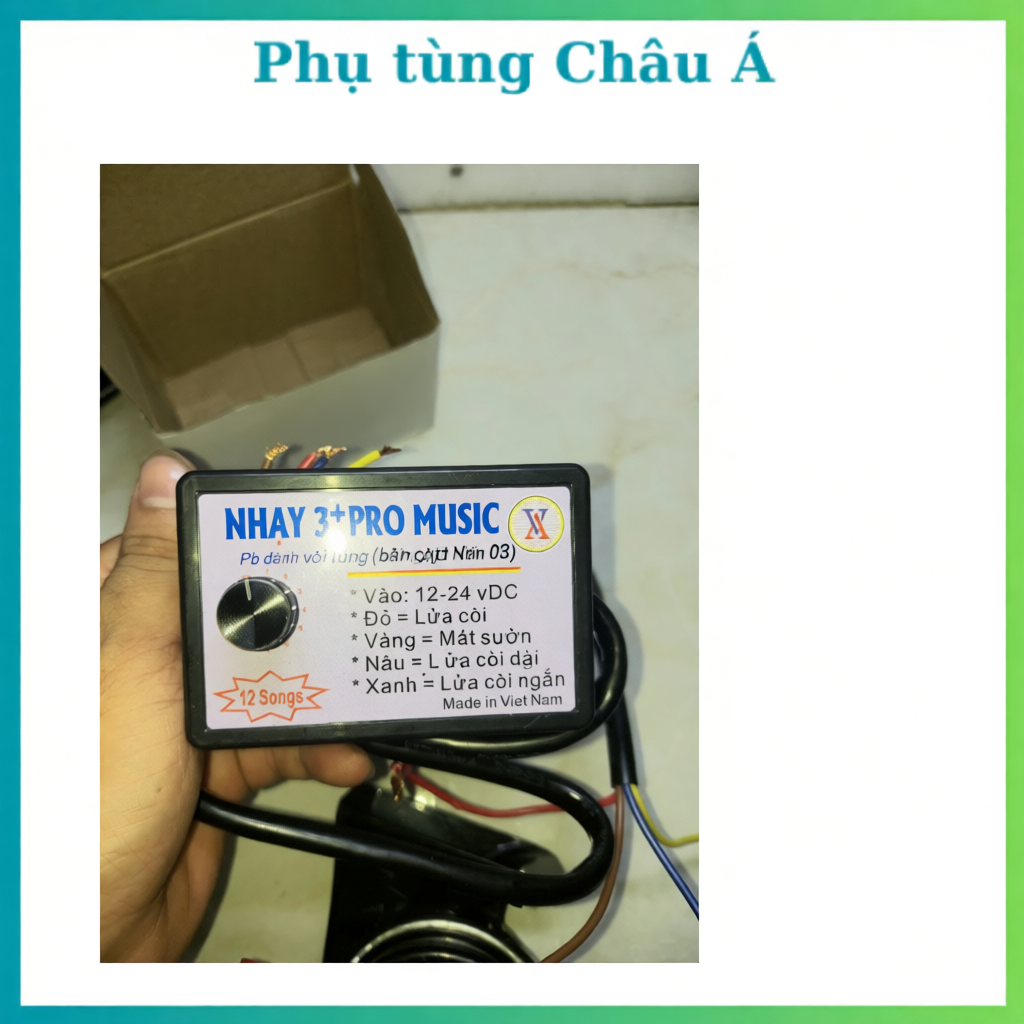 Nhại còi 3 pro 12 bài, điện auto 12v, 24v, còi hơi, còi điện