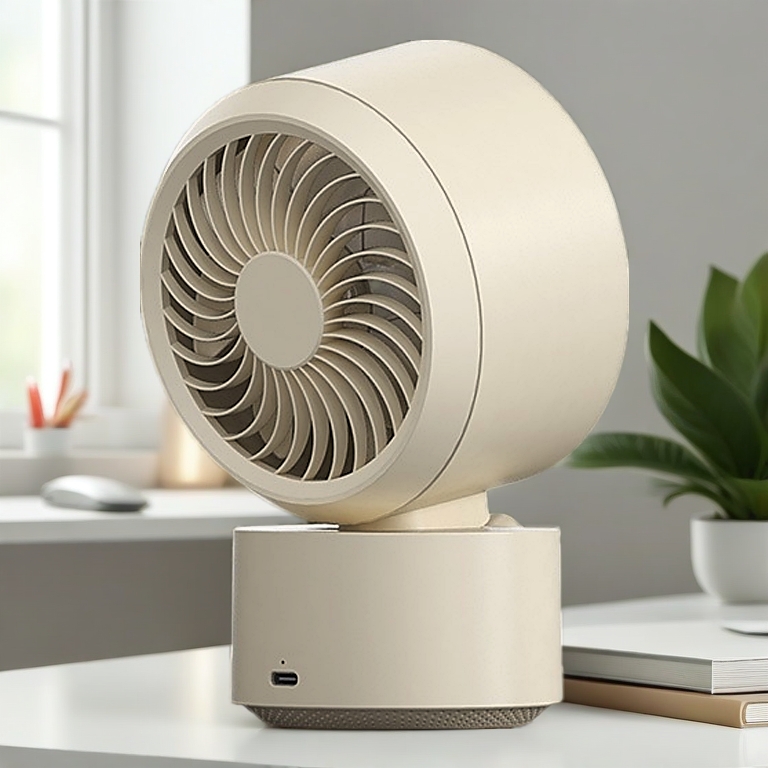 Jamay F23 Quạt Để Bàn Tích Điện -im lặng-Tự động lắc đầu-10 giờ sử dụng-Đèn ngủ-Điều chỉnh cao độ