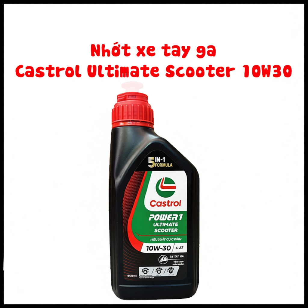 Nhớt cho xe tay ga CASTROL POWER1 Ultimate TỔNG HỢP 100% 10w30 800ml