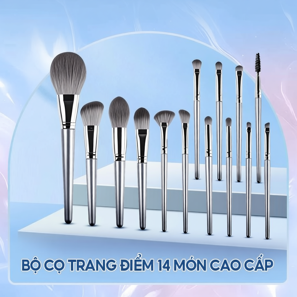 Bộ Cọ Trang Điểm 14 Cây Lông Mịn Mềm Mại Dễ Sử Dụng Đa Công Dụng