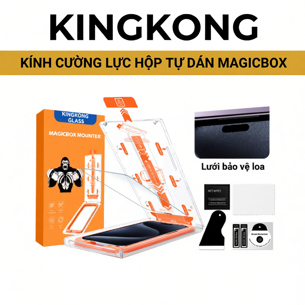 Kính Cường Lực tự dán MAGICBOX KINGKONG bảo vệ iphone
