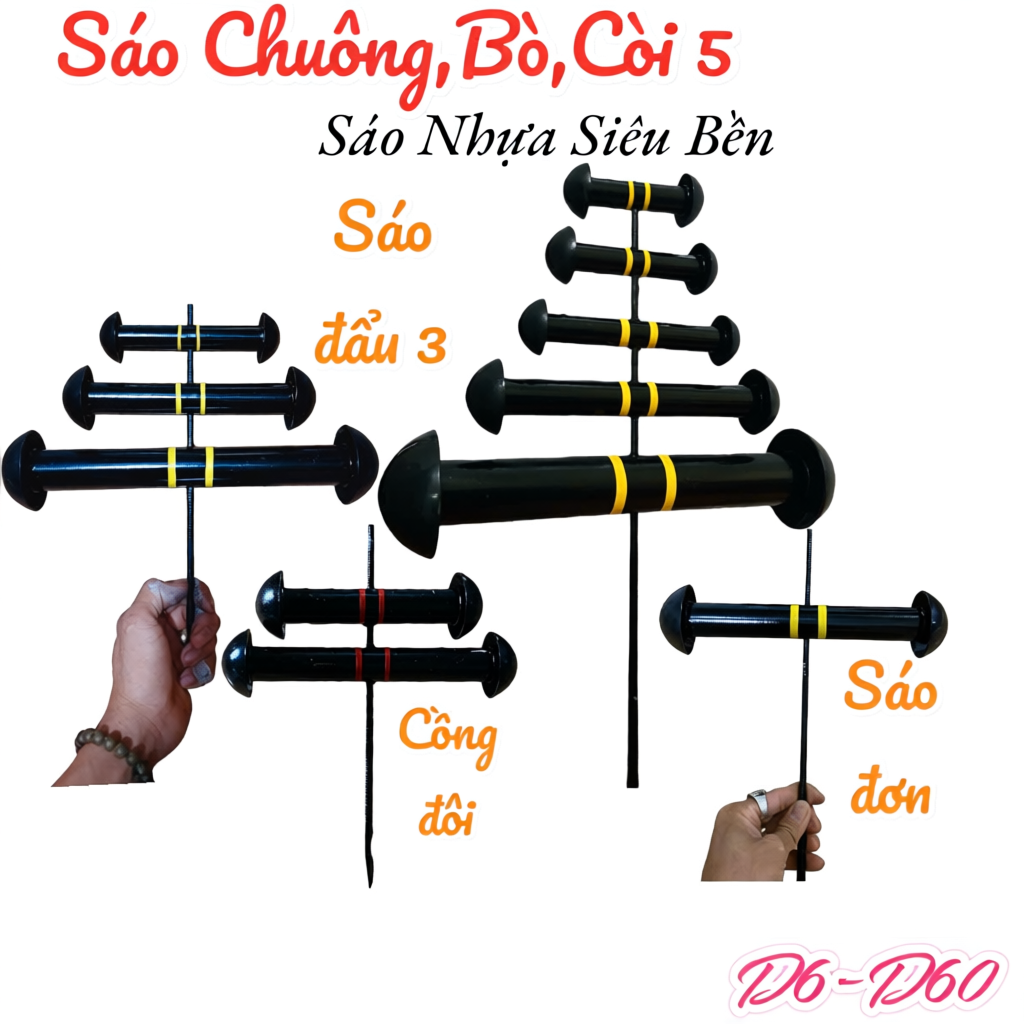 Sáo nhựa đơn cồng 2 cồng 3 d8-d60 siêu nhẹ chống đâm bổ va đập