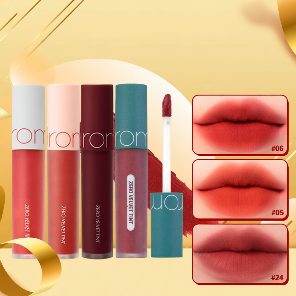 [NEW 26-30] Son kem lì, lên màu chuẩn Hàn Quốc Romand Zero Velvet Tint 5.5g (05 đỏ gạch, 06 đỏ nâu)