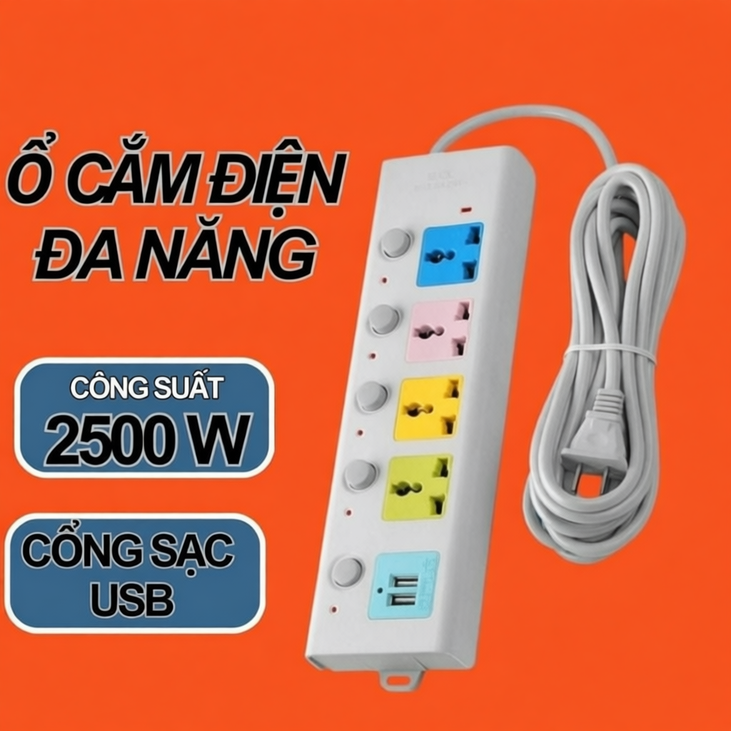 Ổ Cắm Điện Đa Năng Chống Giật An Toàn Cho Gia Đình