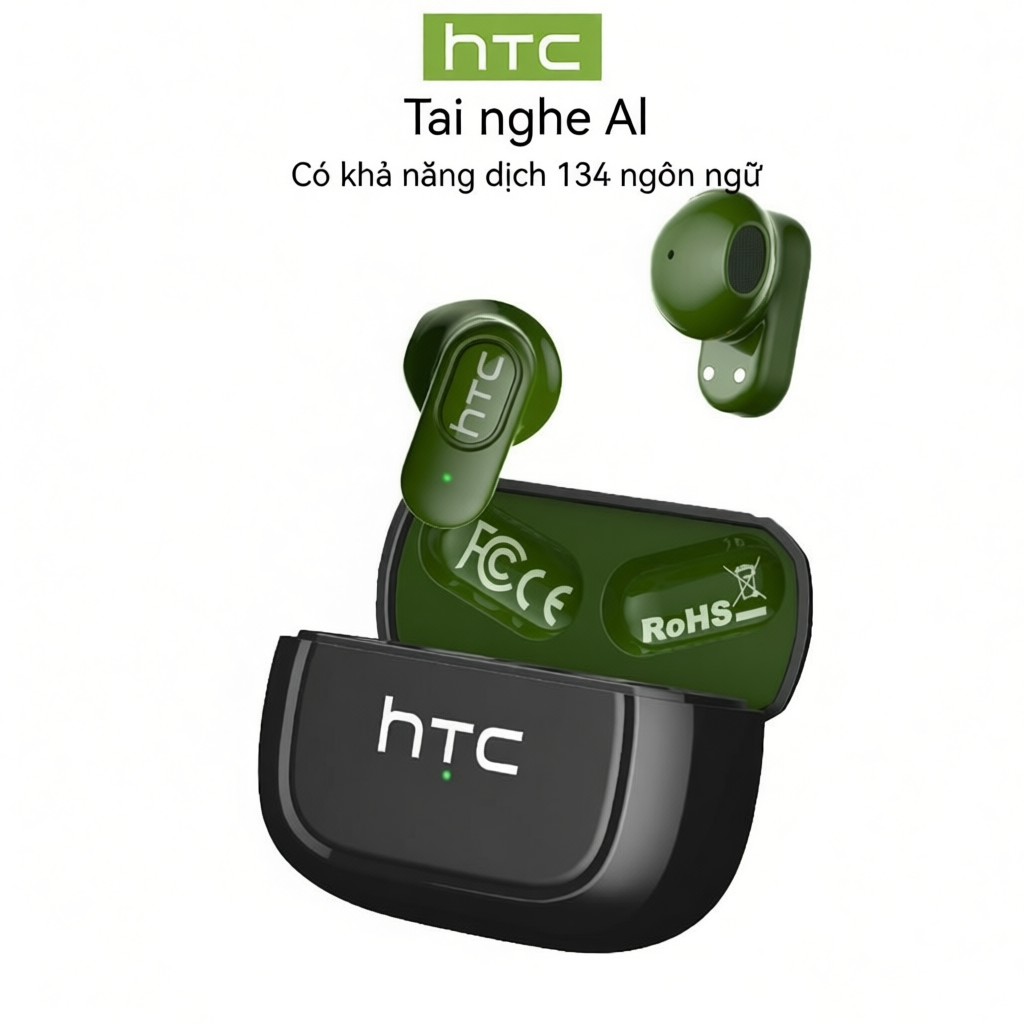 Tai nghe Bluetooth HTC NE51 dịch 134 ngôn ngữ, hỗ trợ AI phiên dịch
