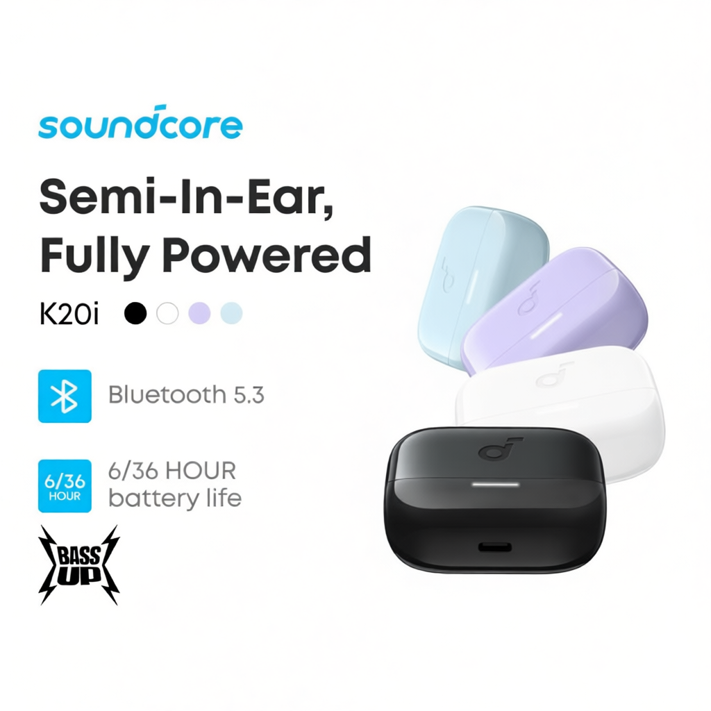 Soundcore K20i Tai nghe bán trong tai Anker Bluetooth 5.3 không dây 36h Play IPX5 A3994
