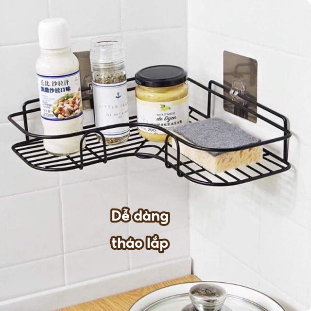 Kệ Nhà Tắm Treo Tường - Kệ Góc Dán Tường -  Kệ Đựng Gia Vị Nhà Bếp, Kệ Để Gia Vị Nhà Bếp