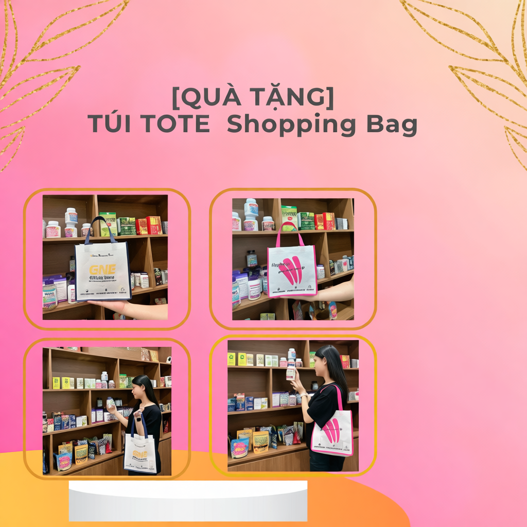 [QUÀ TẶNG] Túi vải không dệt tiện dụng thân thiện với môi trường size 25x25x10 in logo của shop