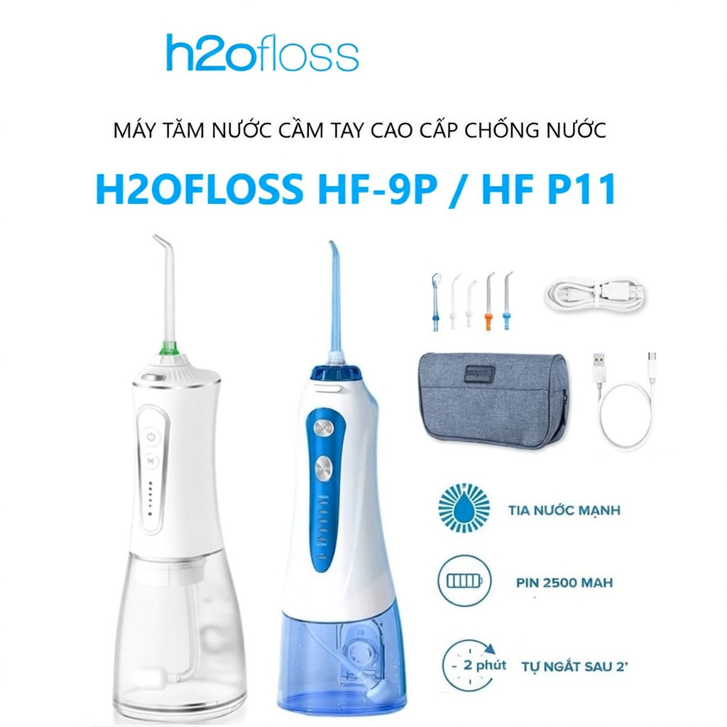 Máy Tăm Nước H2ofloss HF-P11 HF-9P / HF-6  / HF-10 mini Tăm Nước Cầm Tay Dụng cụ vệ sinh răng miệng 