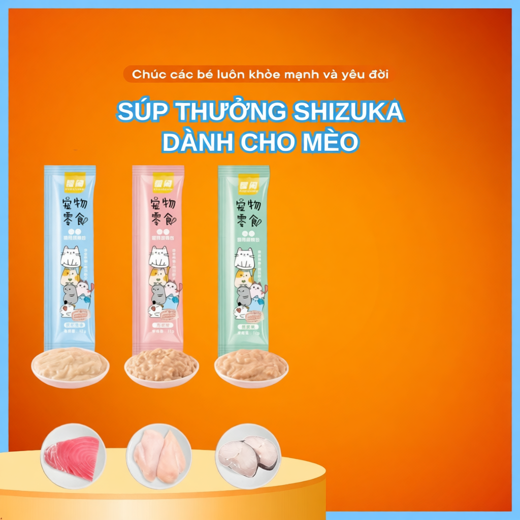 Súp thưởng cho mèo Pate mọi lứa tuổi Shizuka thanh 15g PetCare