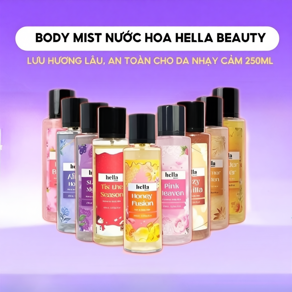 Body Mist Nước Hoa Hella Beauty 250ML