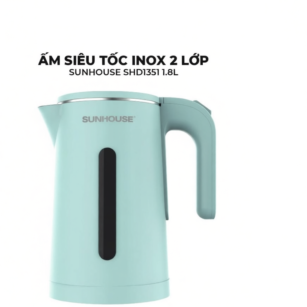 Ấm siêu tốc Inox 2 lớp 1.8L SUNHOUSE SHD1351