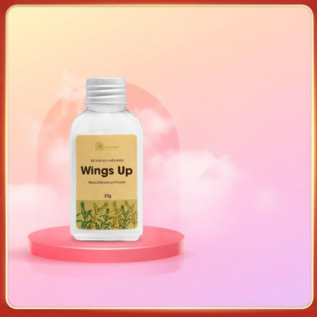 Bột khử mùi thiên nhiên Wings Up - khử mùi hôi chân, nách & giảm tiết mồ hôi  - Cỏ mềm HomeLab 25g
