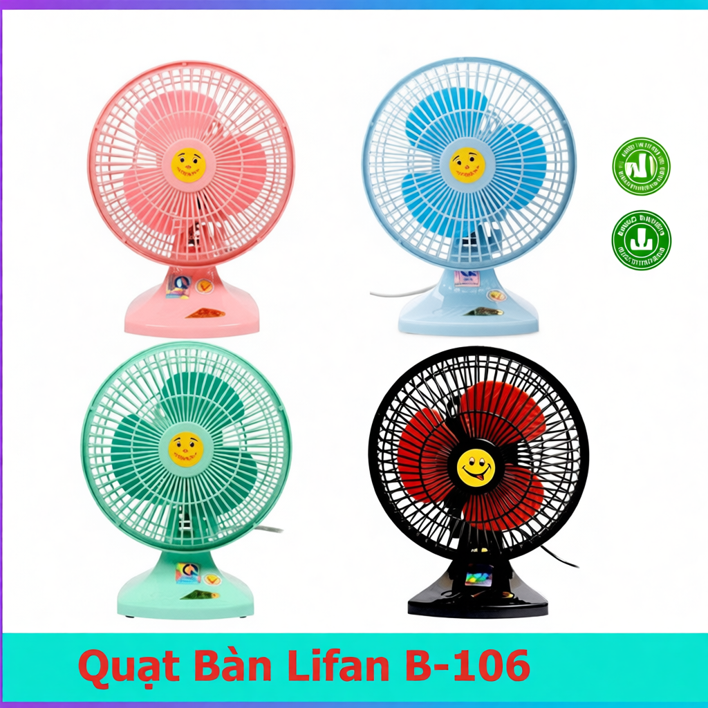 Quạt bàn mini Lifan B106 (cắm điện trực tiếp 220V) Bảo Hành 1 Năm tiện lợi sử dụng văn phòng