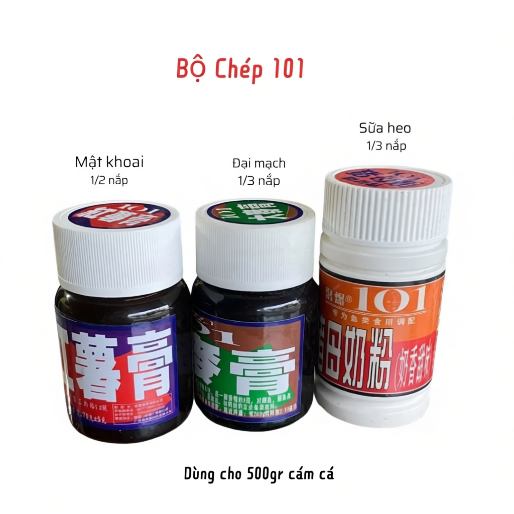 Combo Hương liệu câu chép 101 :Mật khoai, đại mạch, sữa heo 101