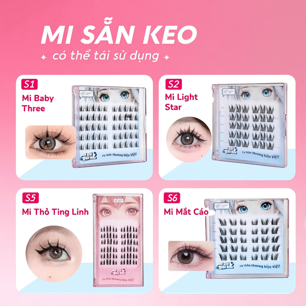 Lông mi giả Lookme Star sẵn keo, dễ sử dụng