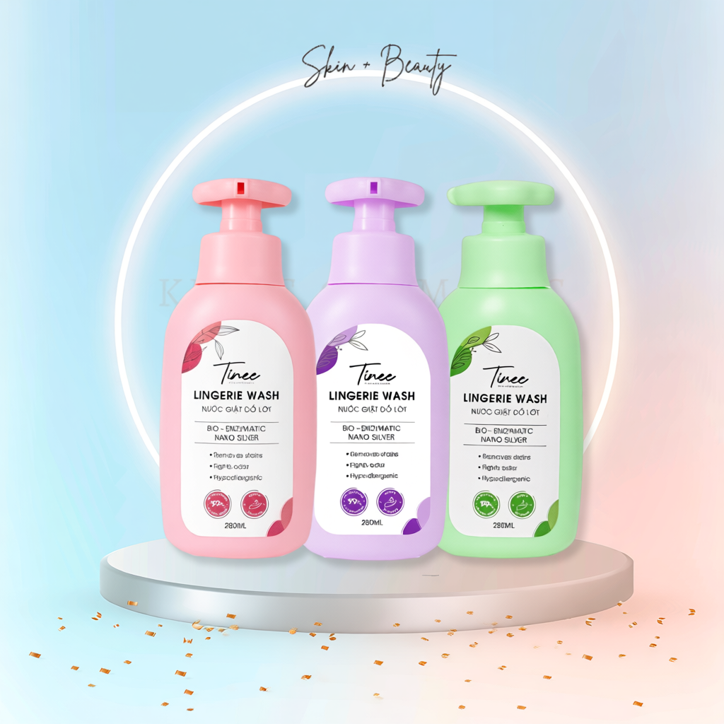 Nước Giặt Đồ Lót Sinh Học Tinee Kháng Khuẩn Nano Bạc An Toàn Cho Da 280ml Với Hương Thơm Đa Dạng