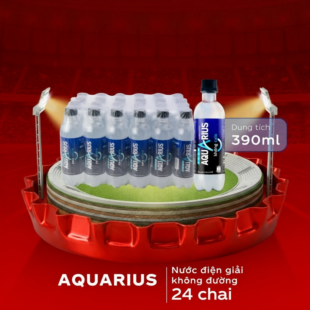 Lốc 24 Chai Nước Điện Giải Bù Khoáng Không Đường Aquarius Zero