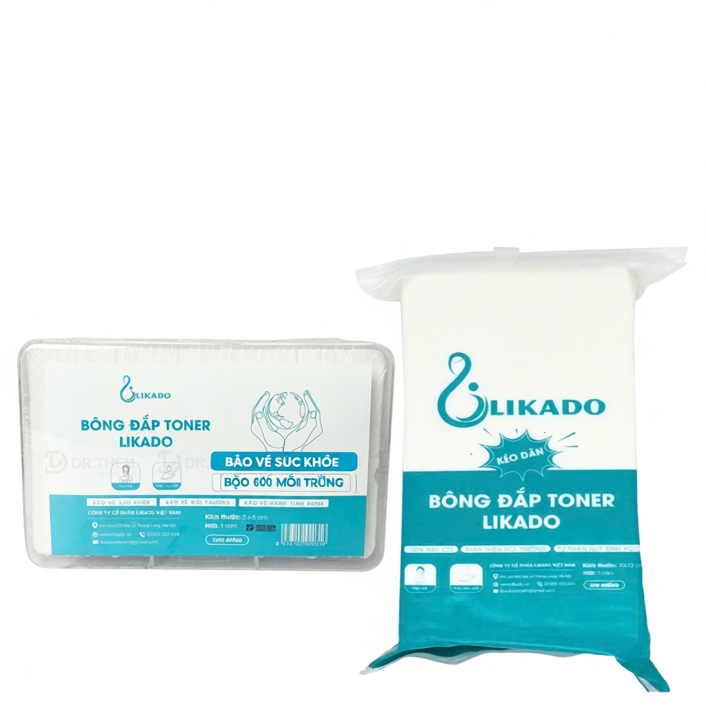 Bông Đắp Toner Likado Lotion Mask 1000 Miếng Cotton Mềm (1 Hộp)- Dr Thêm