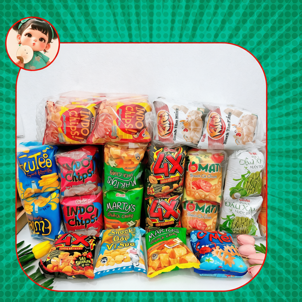 [BỊCH 10 GÓI 12G] Bim Bim Oishi chính hãng nhiều vị lựa chọn