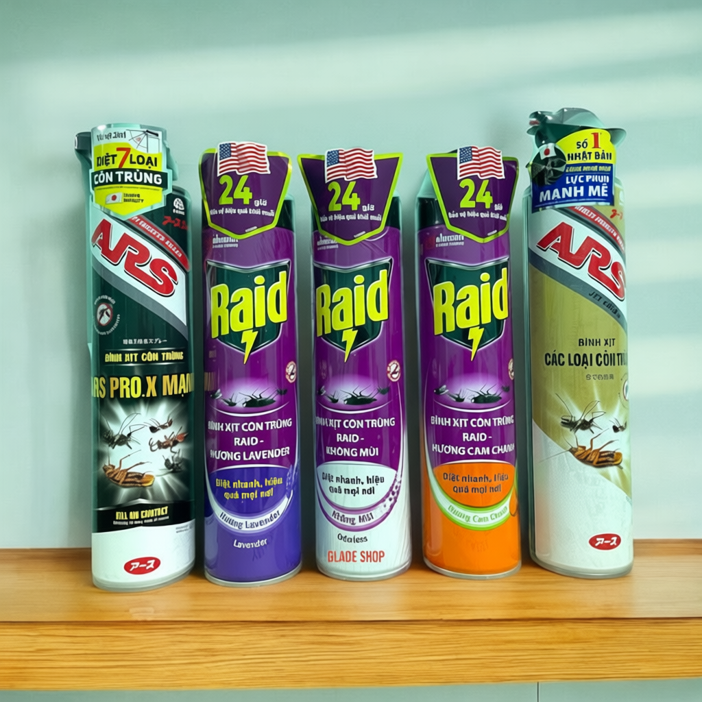 Bình xịt côn trùng xịt muỗi ARS/Raid cực mạnh diệt 7 loại côn trùng
