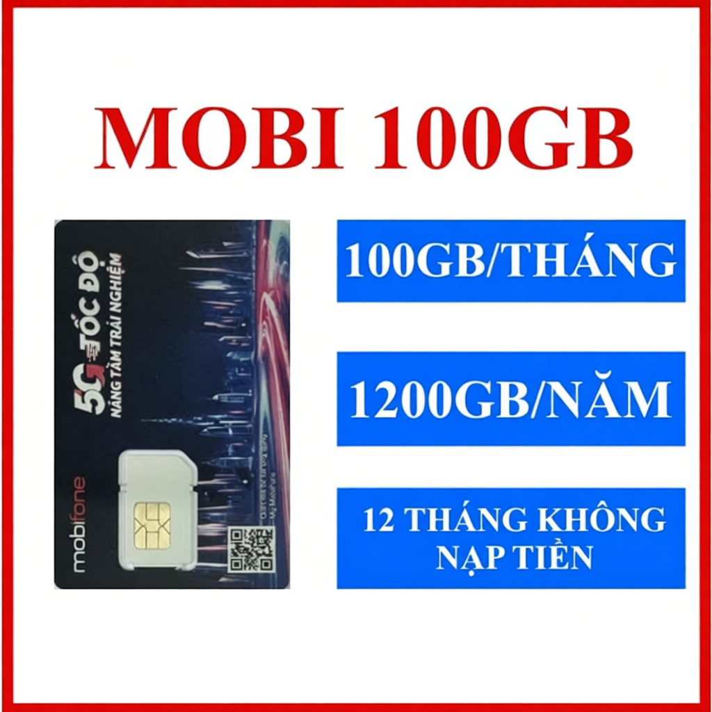 Sim 4G Mobifone trọn gói 1 năm không nạp tiền MDT255 MDT350 12MDT150 100GB