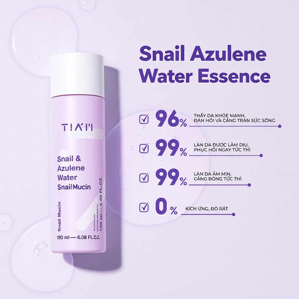TIA'M - Tinh Chất Dịch Lọc Ốc Sên Làm Dịu Và Phục Hồi Da TIA'M Snail & Azulene Water Essence 180ml