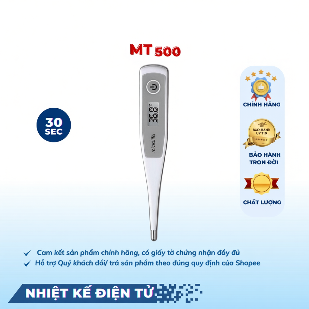 Nhiệt Kế Điện Tử MICROLIFE MT500 Cho Kết Quả Nhanh Chóng Chỉ Trong 30 Giây Bảo Hành 1 Đổi 1
