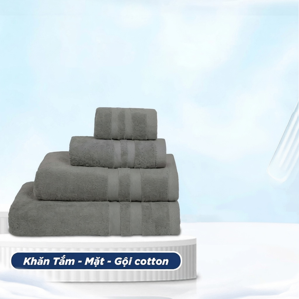 Khăn Tắm, Gội Đầu, Lau Mặt ROYAL TOWEL 100% Cotton Mềm Mại, Thấm Hút, Kháng Khuẩn