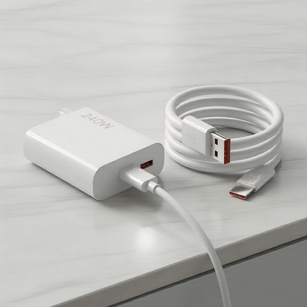 Sạc siêu nhanh 240W + Cáp USB-C 6A cho điện thoại thông minh