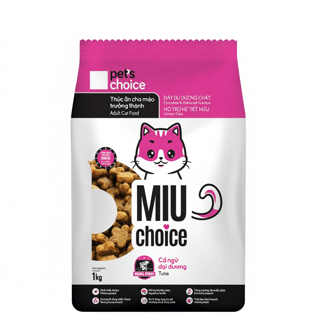 Thức Ăn Cho Mèo Miu Choice Vị Cá Ngừ Túi 1kg, Hạt Mèo Mọi Độ Tuổi – KPETMART