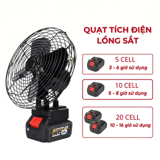 Quạt Tích Điện Mini DIDOOGLT Để Bàn Pin 10 Cell Làm Mát Cực Nhanh, Sử Dụng Liên Tục Nhiều Giờ