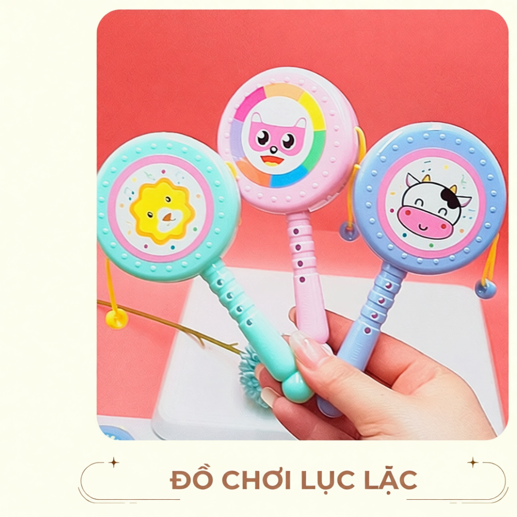 Đồ Chơi Lục Lạc Cho Bé, Đồ Chơi Trống An Toàn Cho Bé Dooomi Baby - HT730