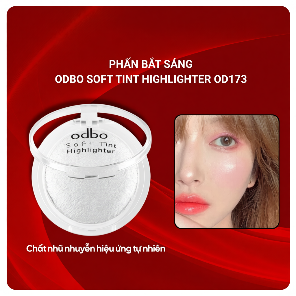 Phấn bắt sáng có nhũ mini Odbo Soft Tint Highlighter OD173