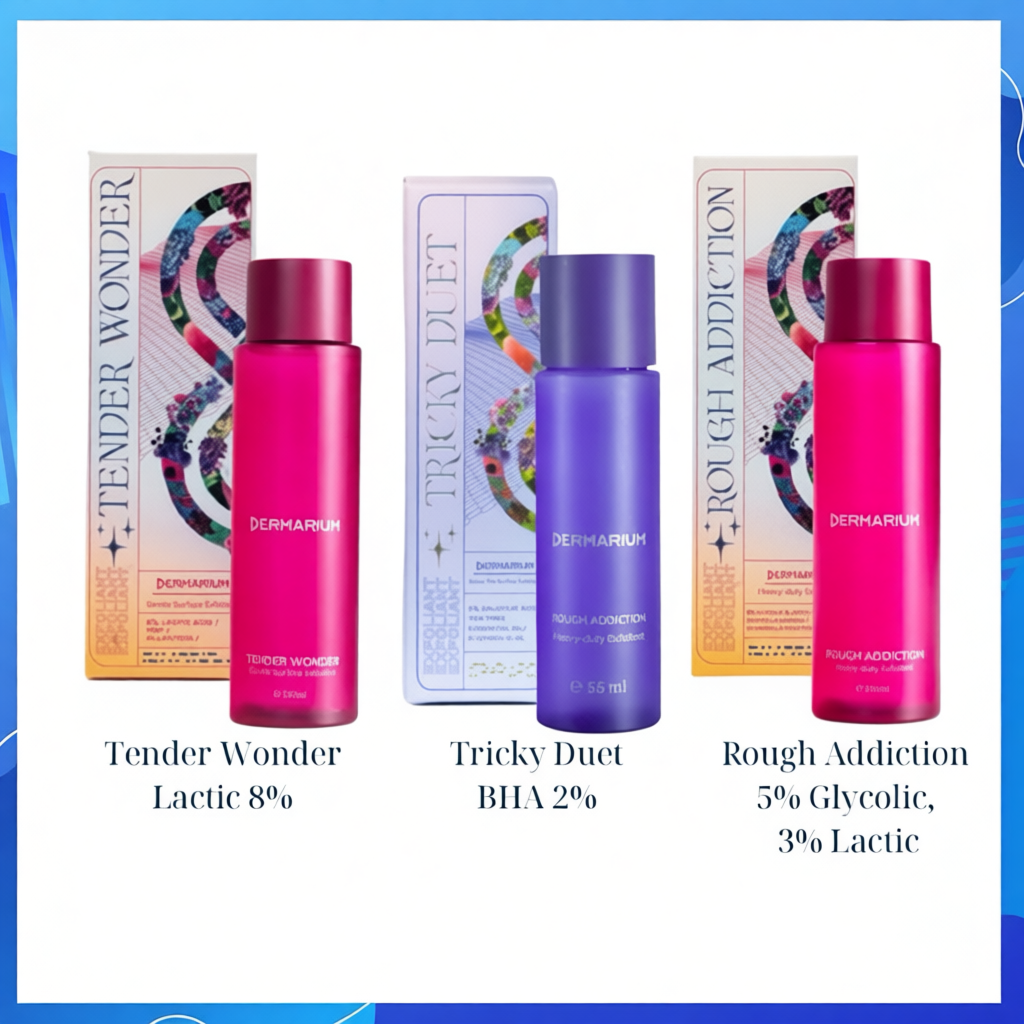 [Dermarium] Tẩy tế bào chết AHA BHA Dermarium Tricky Duet/ Tender Wonder/ Rough Addiction
