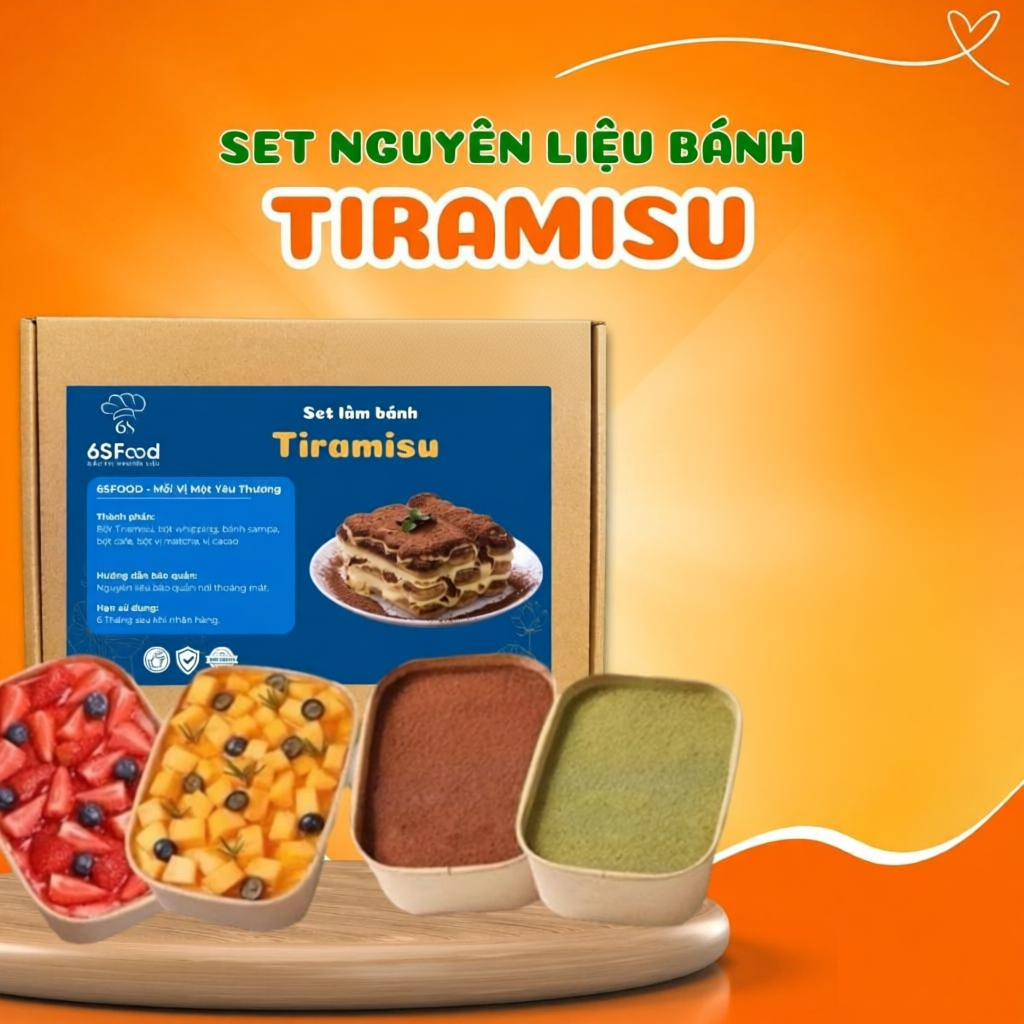 Set Làm Bánh Tiramisu 6SFOOD Nhiều Hương Vị [KÈM HỘP ĐỰNG]