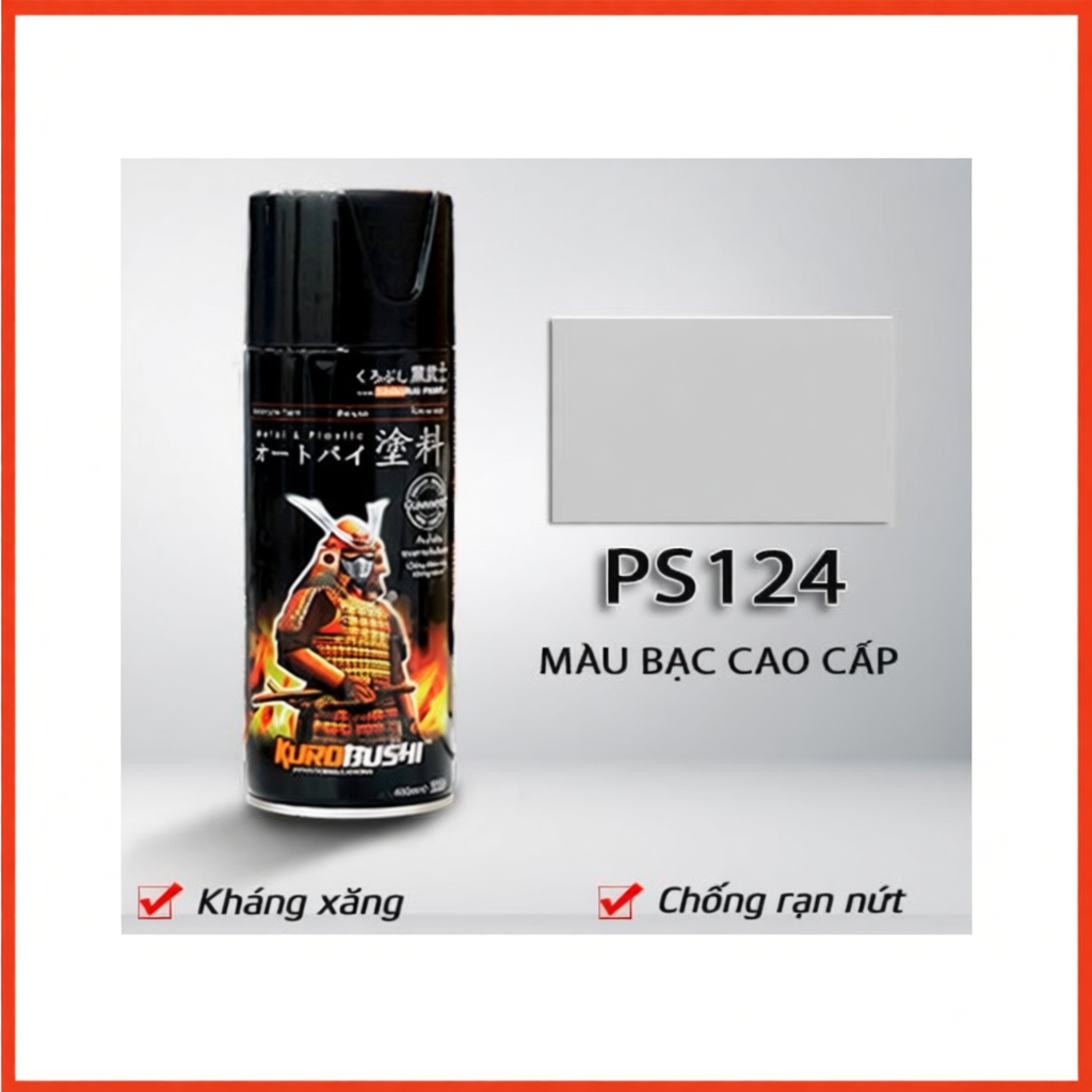 Sơn Samurai sơn xịt xe máy PS124-MÀU BẠC CAO CẤP