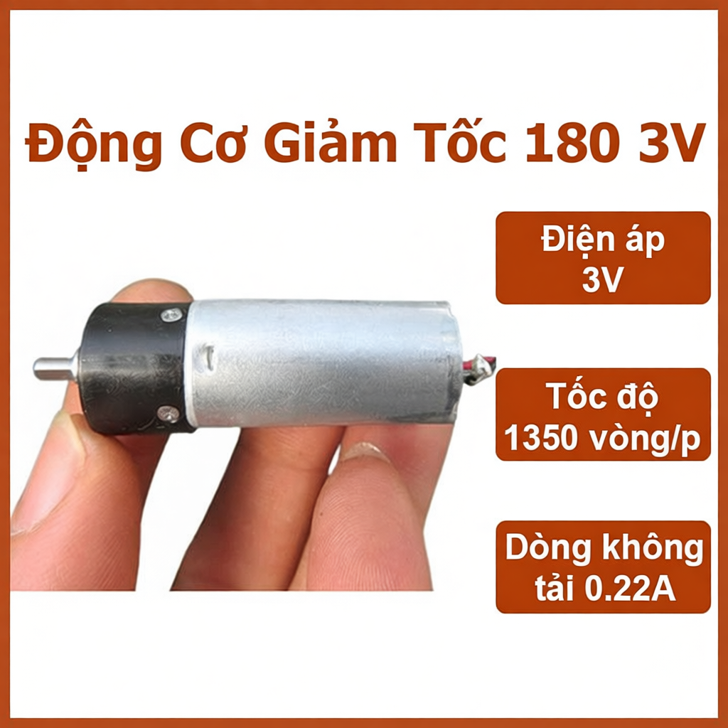 Động cơ giảm tốc 180 3V tốc độ motor 1350 vòng/phút